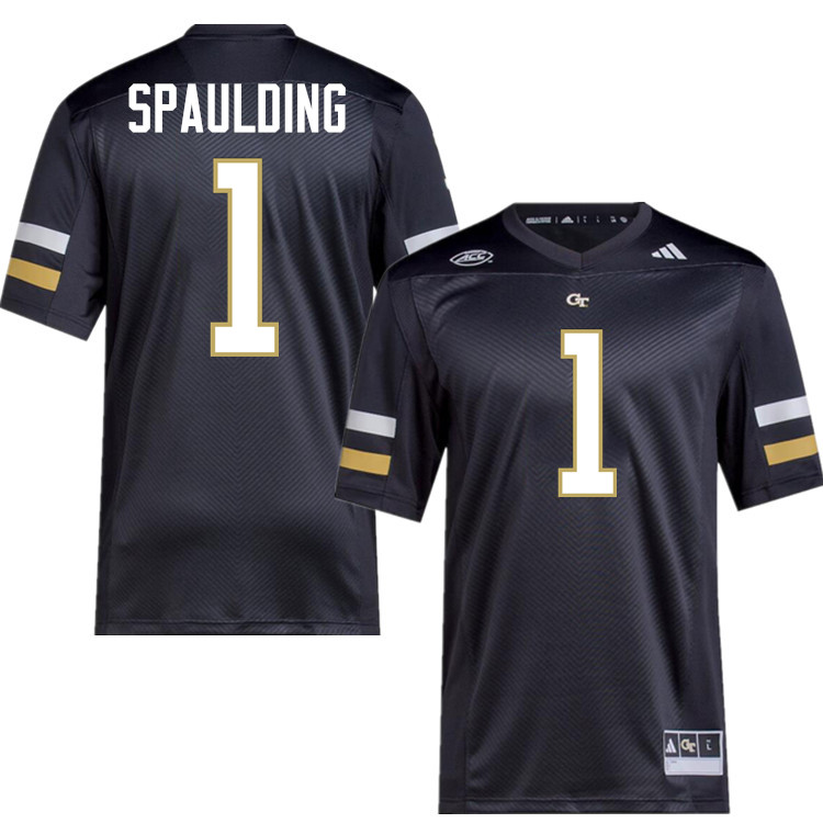 Cayman Spaulding Georgia Tech Jerseys,Georgia Tech Yellow Jackets College Football Uniforms-Black